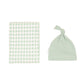 All4Ella Jersey Wrap and Beanie Set - Gingham Sage