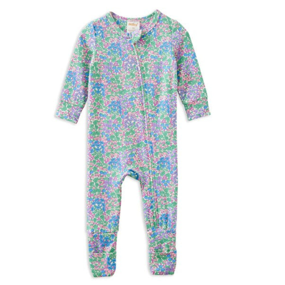 Milky Clothing Zip Romper - Forget Me Not