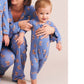Huxbaby Vintage Blue Bunny Zip Romper