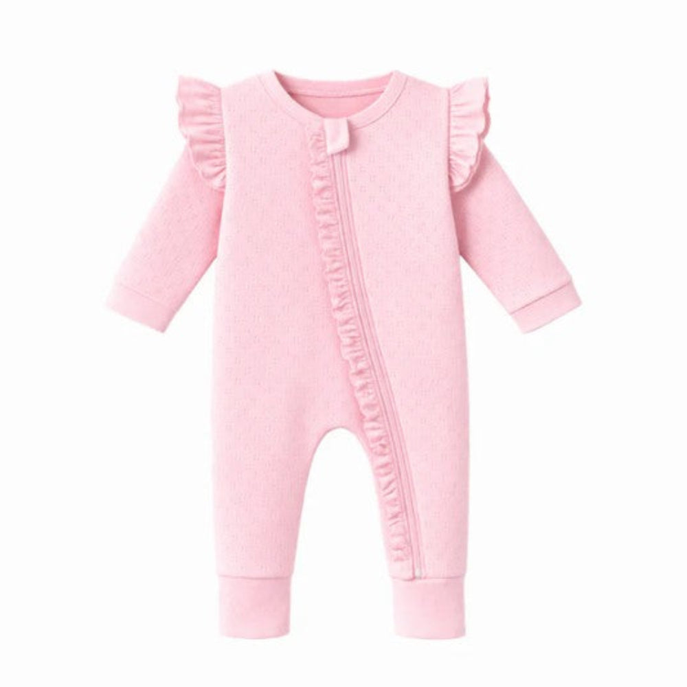 Confetti Kidz Zipsuit - Candy Pink Pointelle