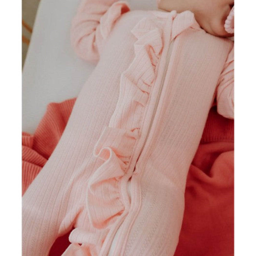 Confetti Kidz Zipsuit - Candy Pink Pointelle