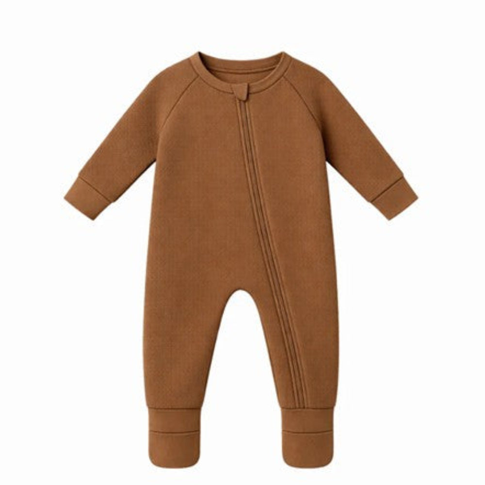 Confetti Kidz Zipsuit - Chocolate Pointelle