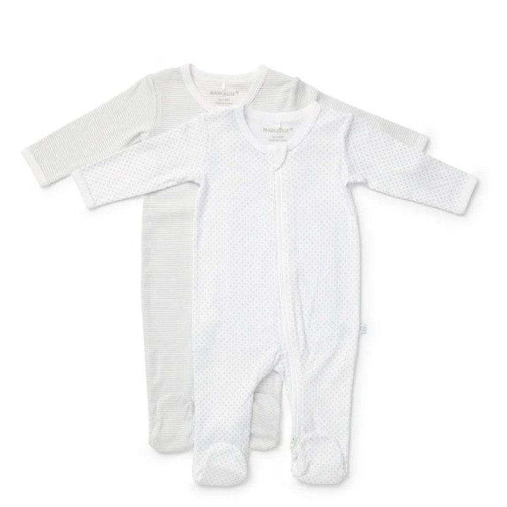 Marquise Zipsuit - 2 pk Grey Stripe/Spot