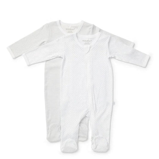 Marquise Zipsuit - 2 pk Grey Stripe/Spot