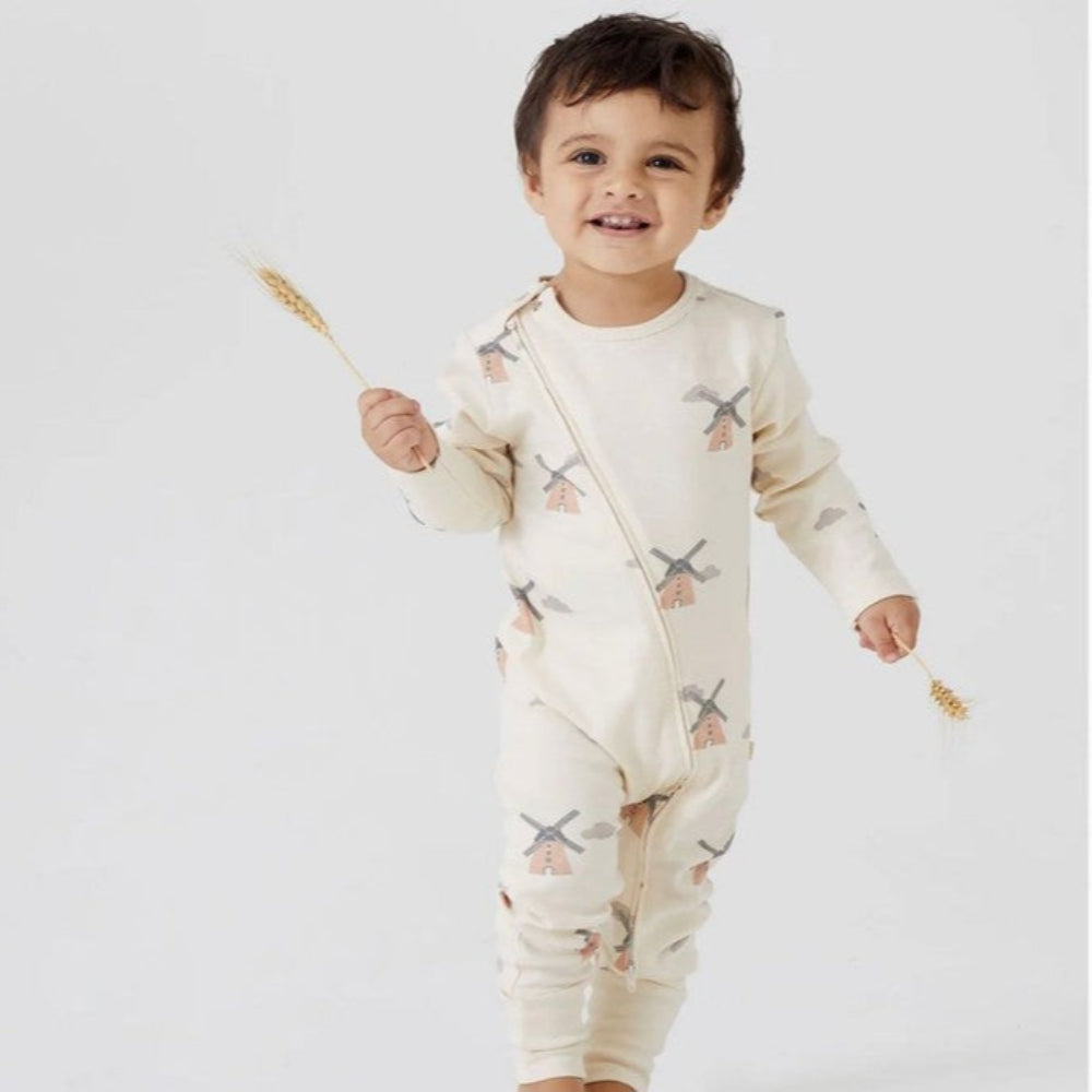 Tiny Twig Organic Cotton Zipsuit - Wind Energy