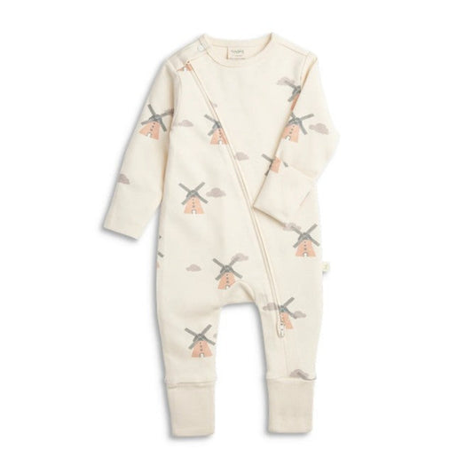 Tiny Twig Organic Cotton Zipsuit - Wind Energy