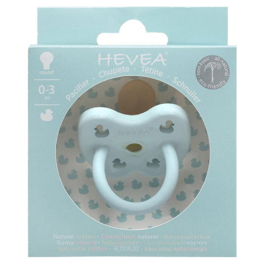 Hevea Colour Pacifier 0-3 mths Round - Baby Blue