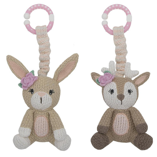 Living Textiles Stroller Toy 2pk Fawn & Bunny