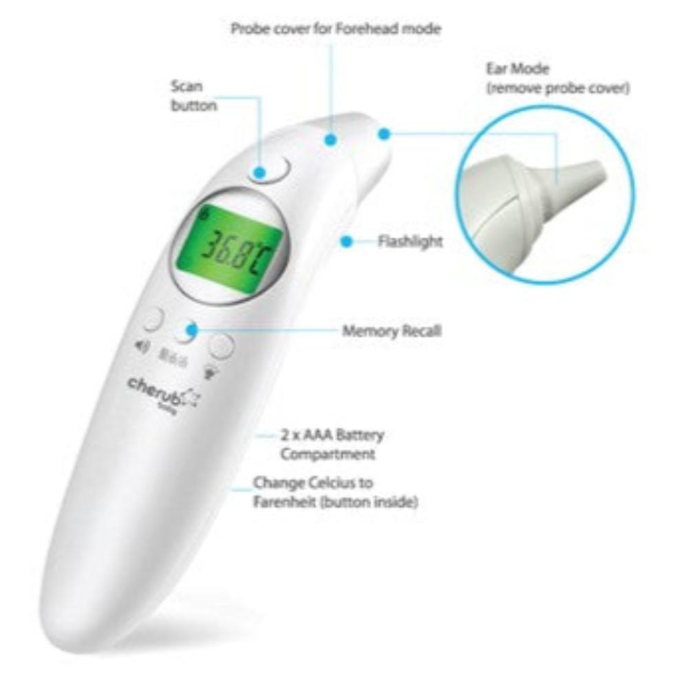 Cherub Baby V2 4 in 1 Digital Ear & Forehead Thermometer