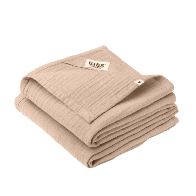 Bibs Organic Cotton Muslin Cuddle Cloth Blush 2 pk