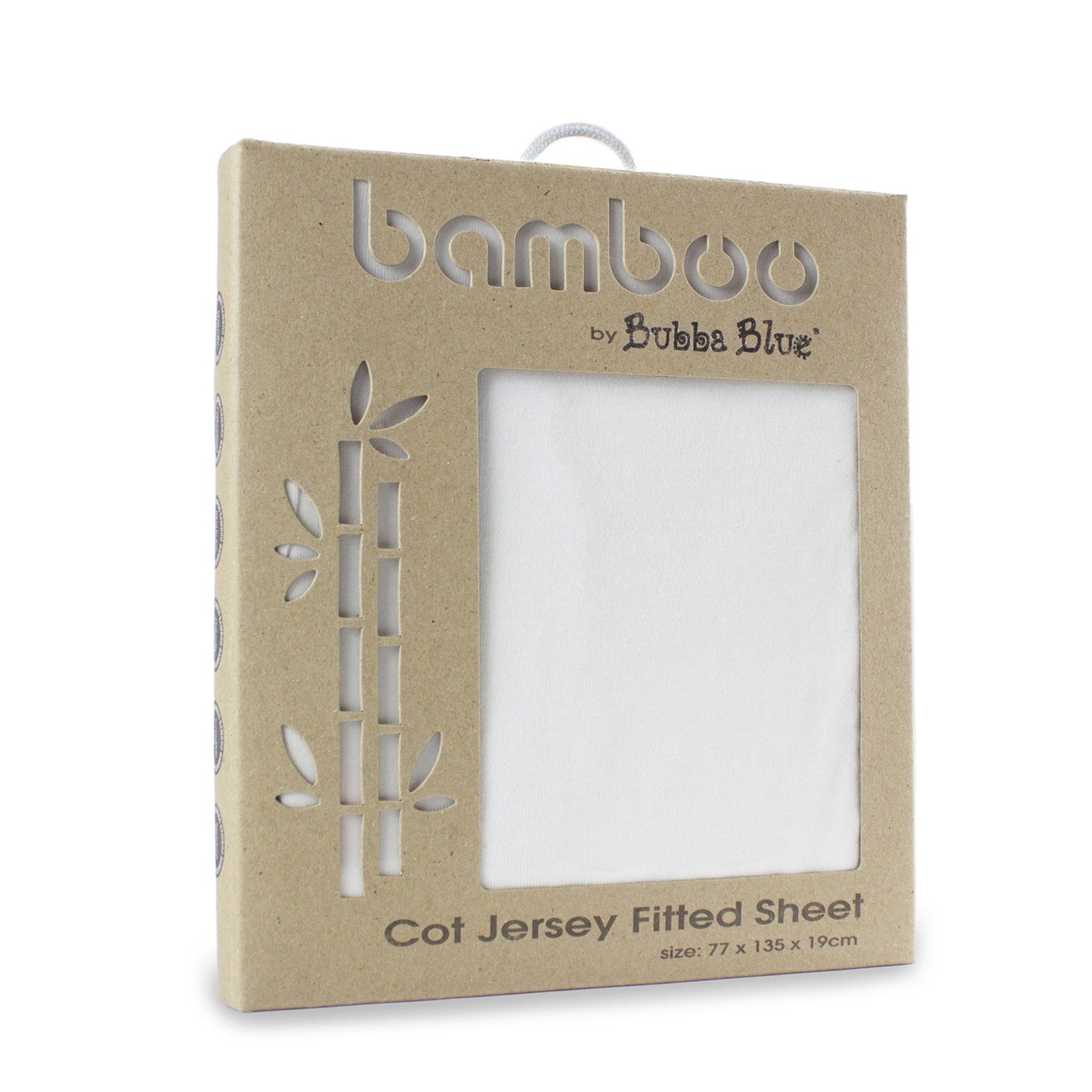 Bubba Blue White Bamboo Jersey Cot Fitted Sheet