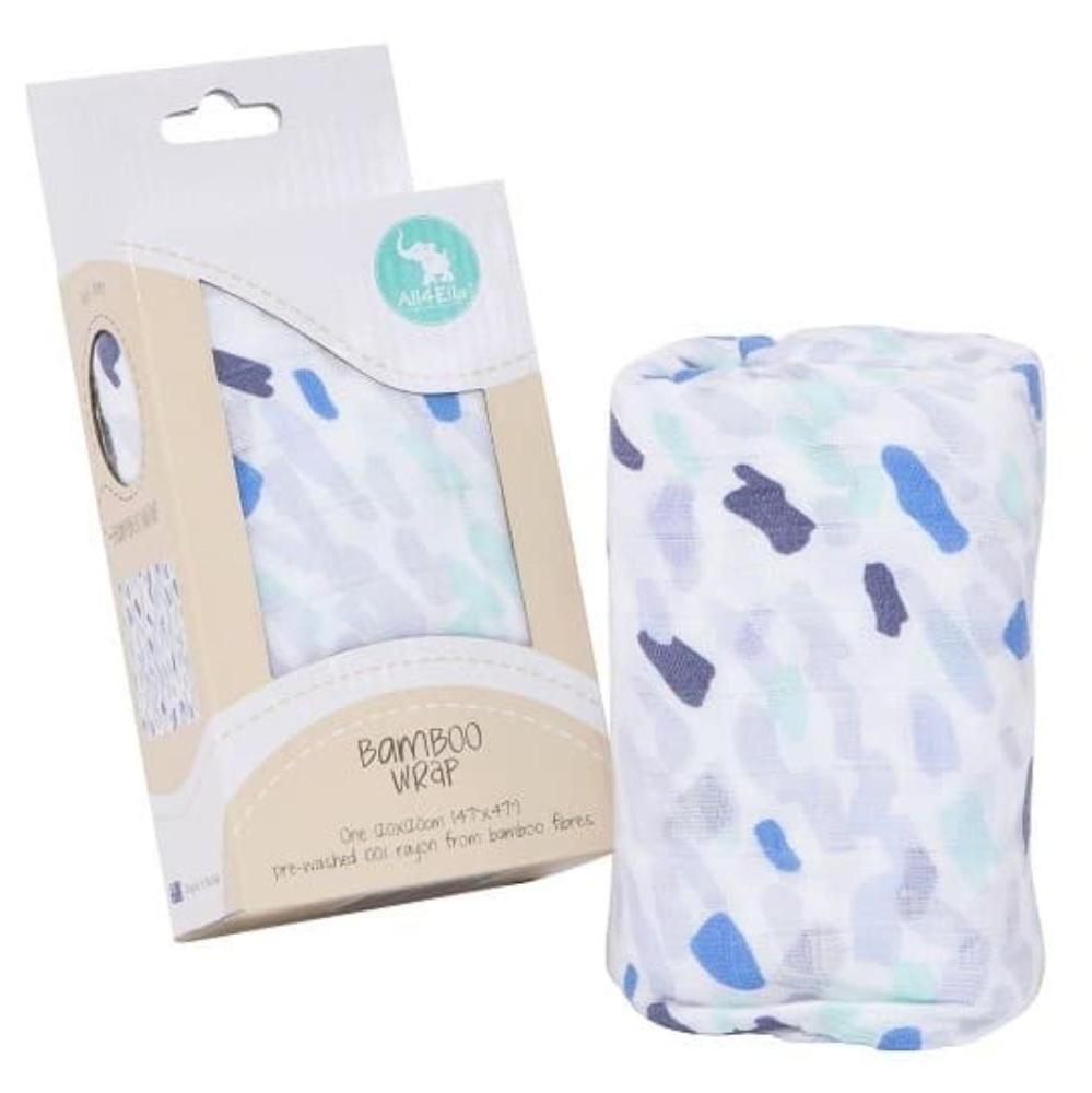 All4Ella Single Bamboo Muslin Wrap Blue