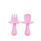 Cherub Baby - Baby Led Weaning Silicone Spoon & Fork - Blush