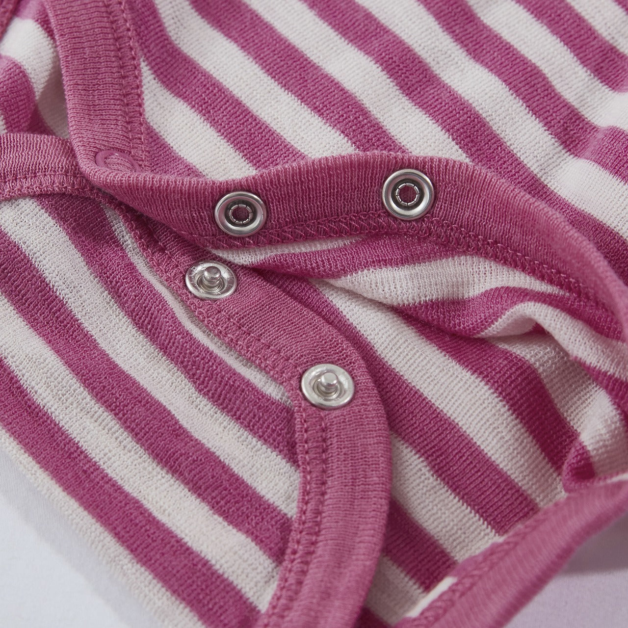 Merino Baby Short Sleeve Bodysuit - Pink Stripe