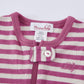 Merino Baby Zip Onesie - Pink Stripe