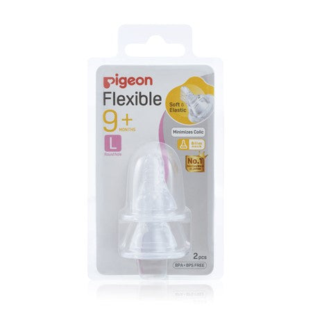 Pigeon Flexible Peristaltic Slim Neck Bottle Teat 2 pk - L
