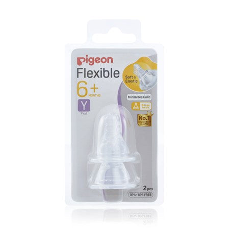 Pigeon Flexible Peristaltic Slim Neck Bottle Teat 2 pk - Y