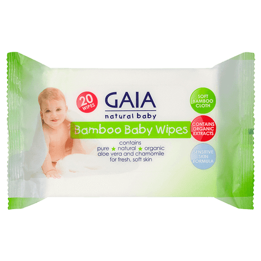 GAIA Natural Baby Bamboo Wipes 20s