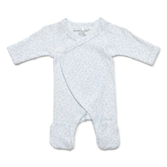 Marquise Premmie Footed Studsuit - Blue Dot