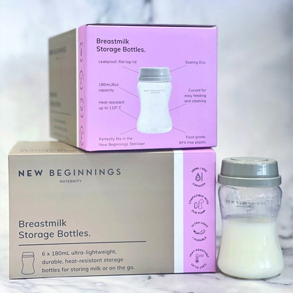 New Beginnings Breastmilk Storage Bottles 180 ml 6 pk