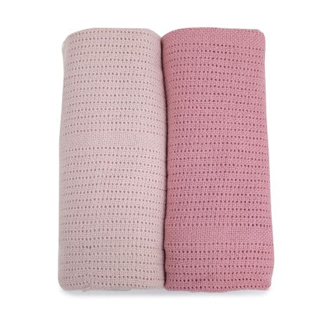 Bubba Blue Nordic Cellular Blanket Dusty Berry/Rose 2 pk