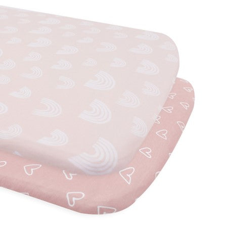 Bubba Blue Nordic Jersey Co Sleeper Fitted Sheet Dusty Berry/Rose 2 pk