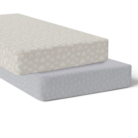 Bubba Blue Nordic Jersey Cot Fitted Sheet Grey/Sand 2 pk