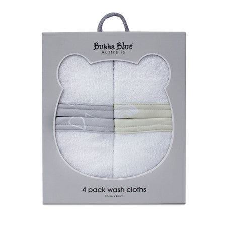 Bubba Blue Nordic Wash Cloths Grey/Sand 4 pk