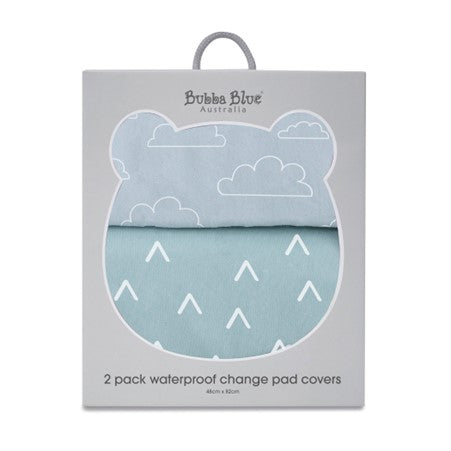 Bubba Blue Nordic Waterproof Change Mat Covers Dusty Sky/Mint 2 pk