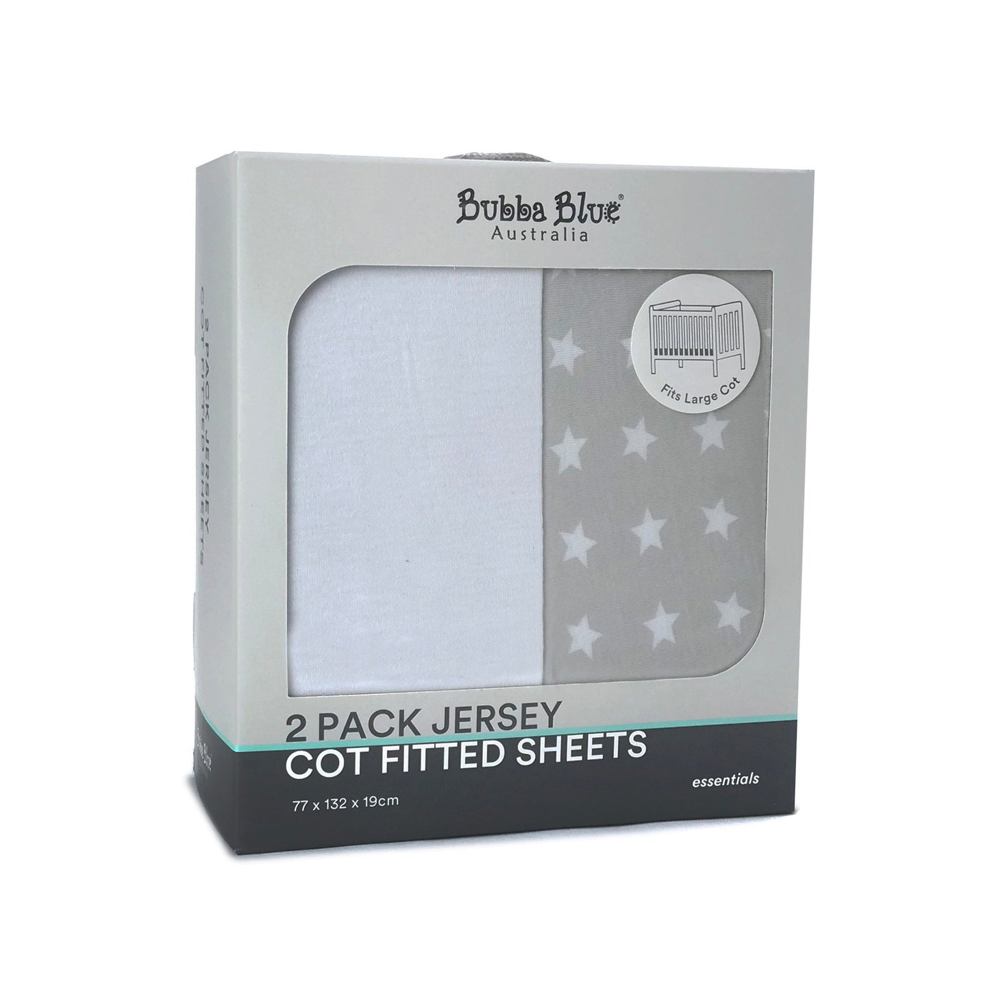 Bubba Blue Essentials 2 pk Jersey Cot Fitted Sheet