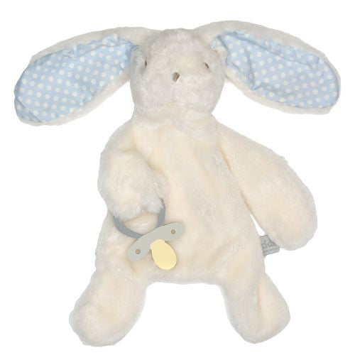 ES Kids Bunny Comforter with Dummy Holder - Cream/Blue