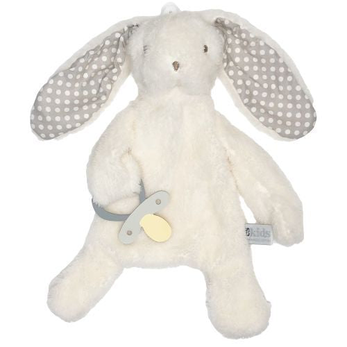 ES Kids Bunny Comforter with Dummy Holder - Cream/Grey