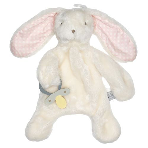 ES Kids Bunny Comforter with Dummy Holder - Cream/Pink