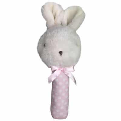 ES Kids Fluffy Bunny Stick Rattle