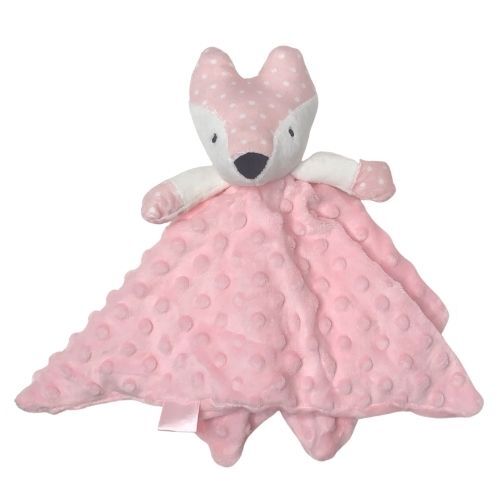 ES Kids Fox Comforter with Rattle - Pink