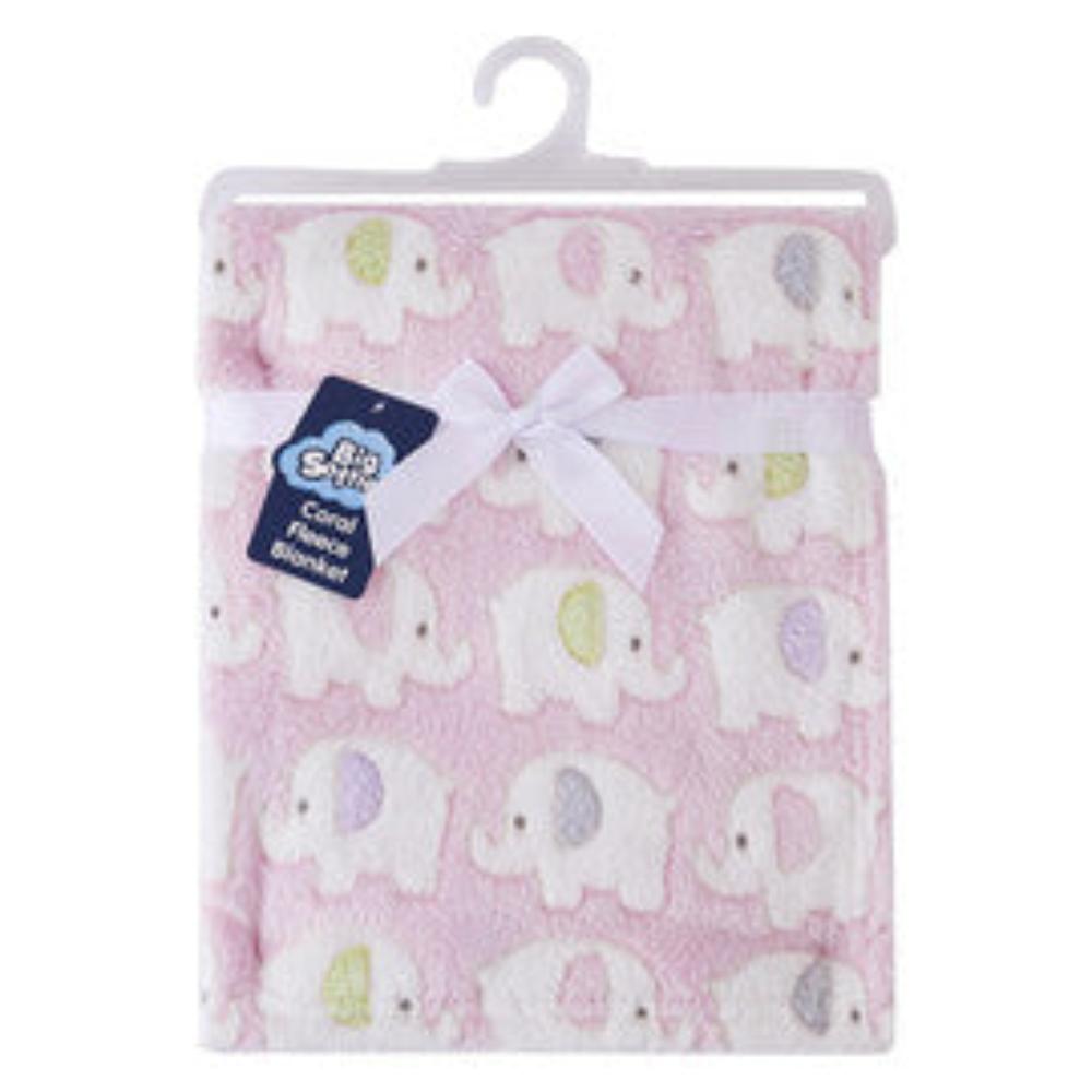 Big Softies Coral Fleece Blanket - Pink Elephant