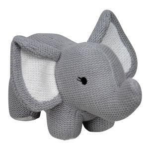 ES Kids Knitted Elephant Rattle Grey