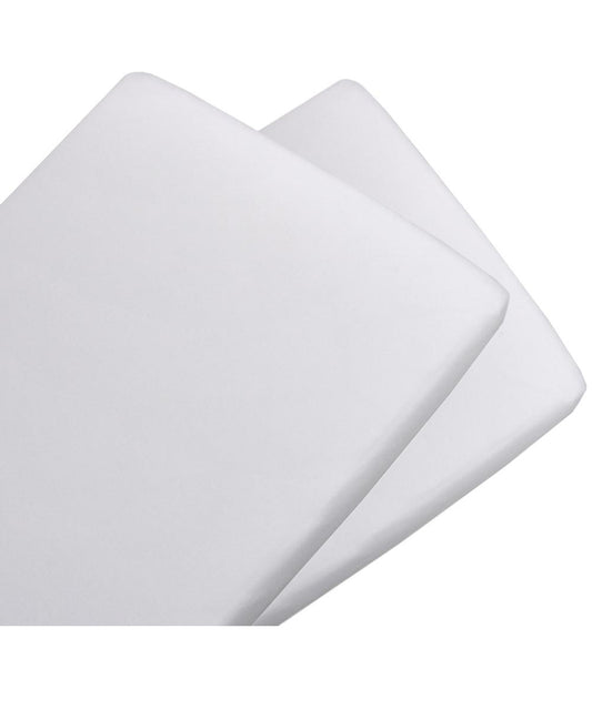 Living Textiles Cradle/Co Sleeper Fitted Sheet 2 Pk Jersey - White