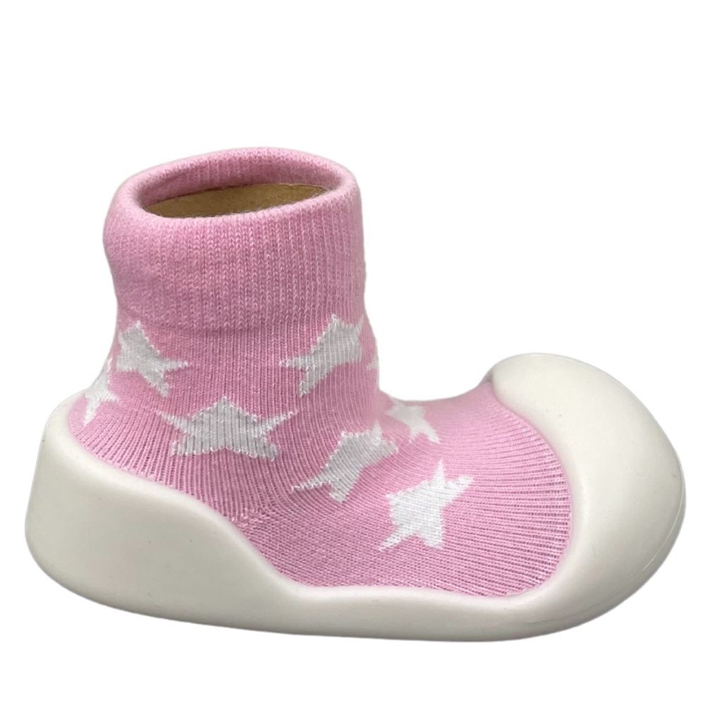 ES Kids Rubber Soled Socks - Pink Star