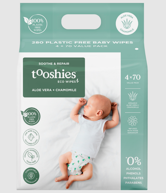 Tooshies Pure Baby Wipes Aloe Vera & Chamomile 280pk