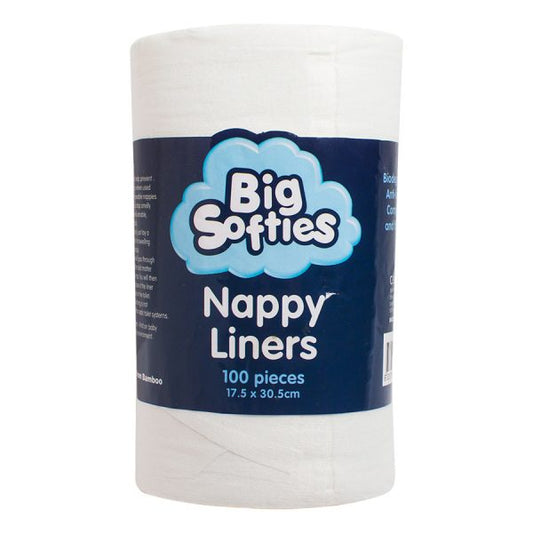 Big Softies Bamboo Nappy Liners 100 Pk
