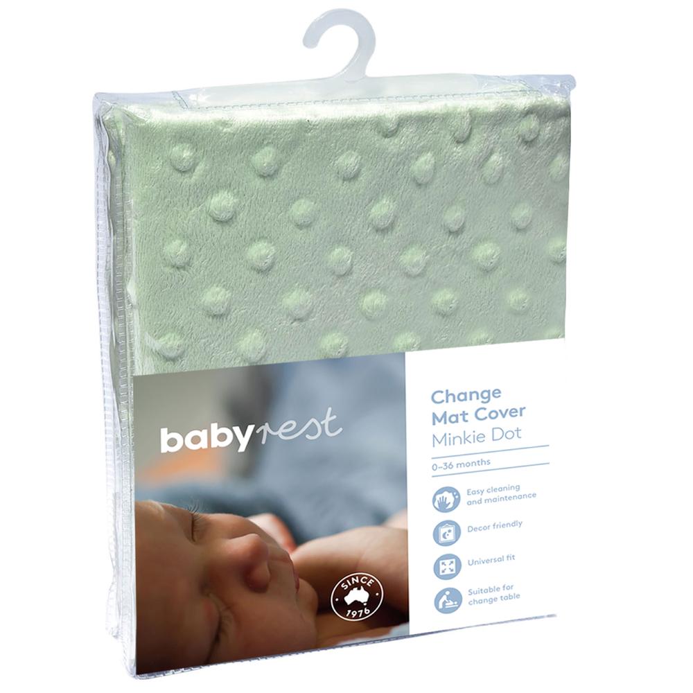 Babyrest Twin Pk Change Mat Cover Minkie Dot Sage