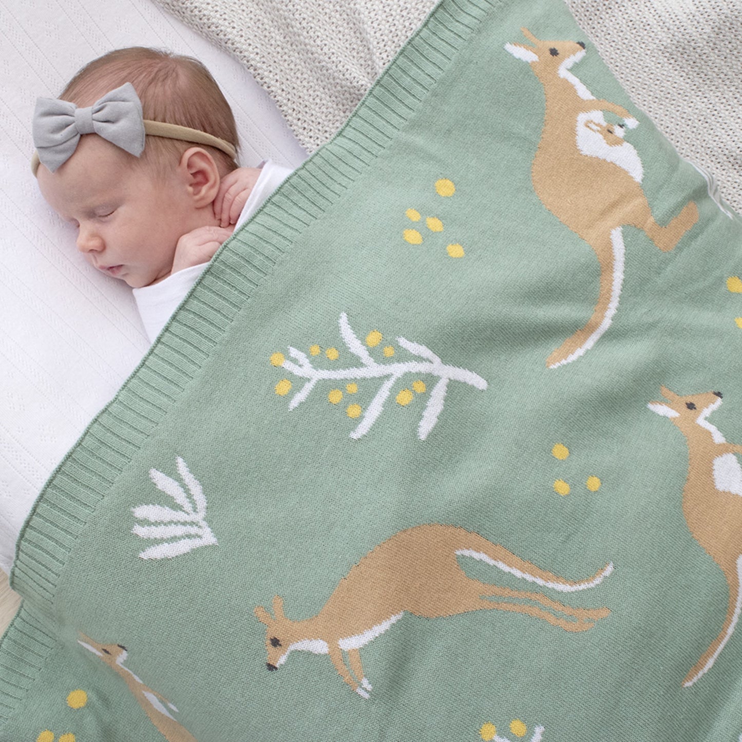 Living Textiles Australiana Baby Blanket - Kangaroo