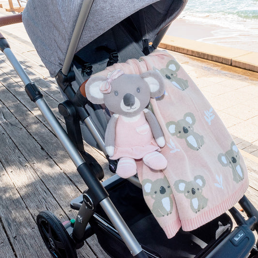 Living Textiles Australiana Baby Blanket - Koala Blush