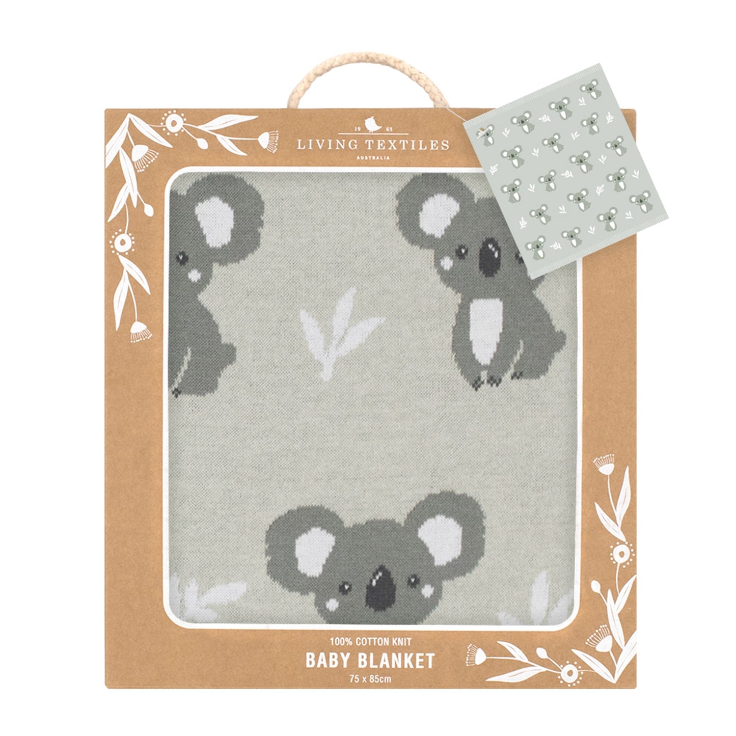 Living Textiles Australiana Baby Blanket - Koala Grey