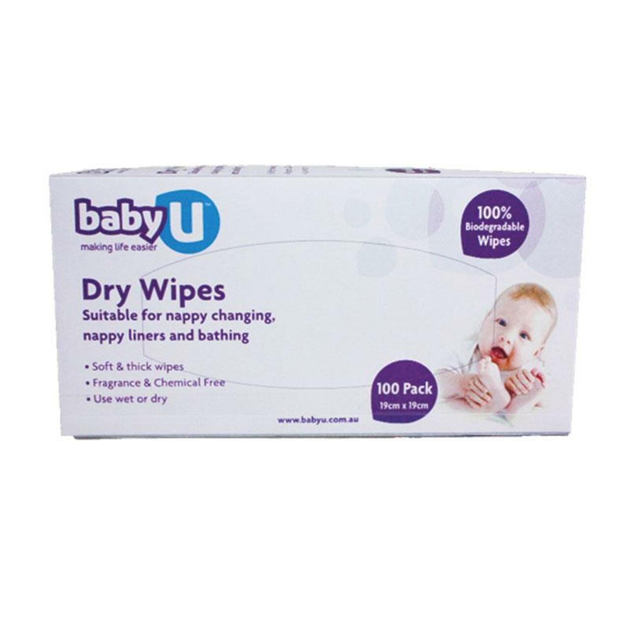 Baby U Dry Wipes 100 pk x  6