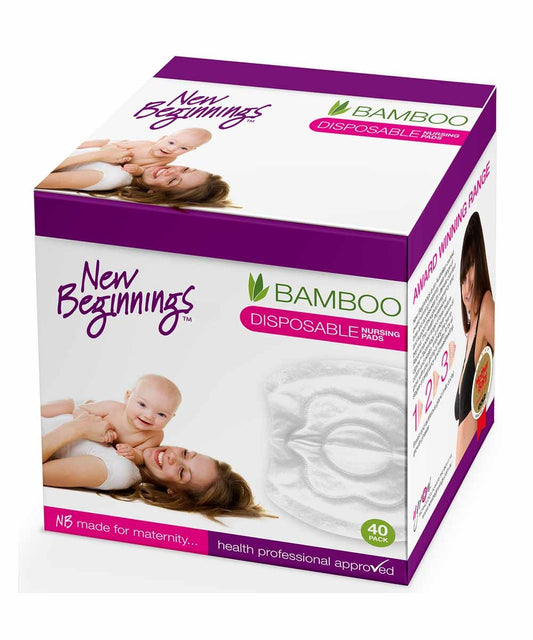 New Beginnings Bamboo Disposable Breast Pads 40Pk