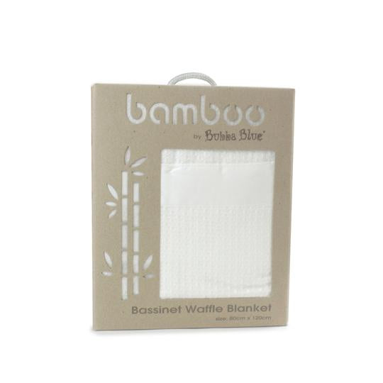 Bubba Blue White Bamboo Bassinet Waffle Blanket