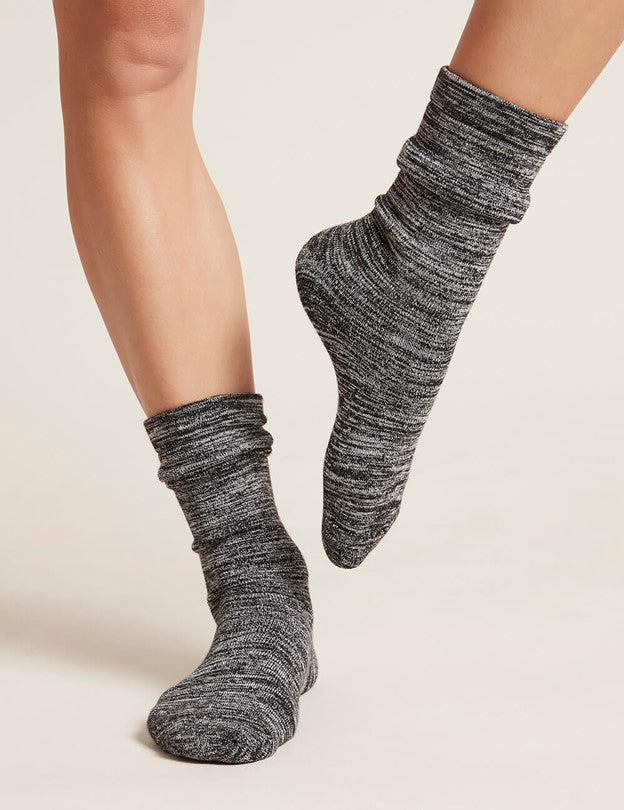 Boody Womens Chunky Bed Socks - Black Marl