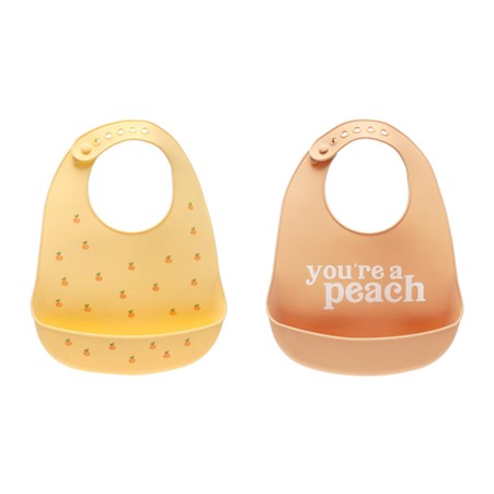 Pearhead Silicone Bib 2 pk - You're a Peach